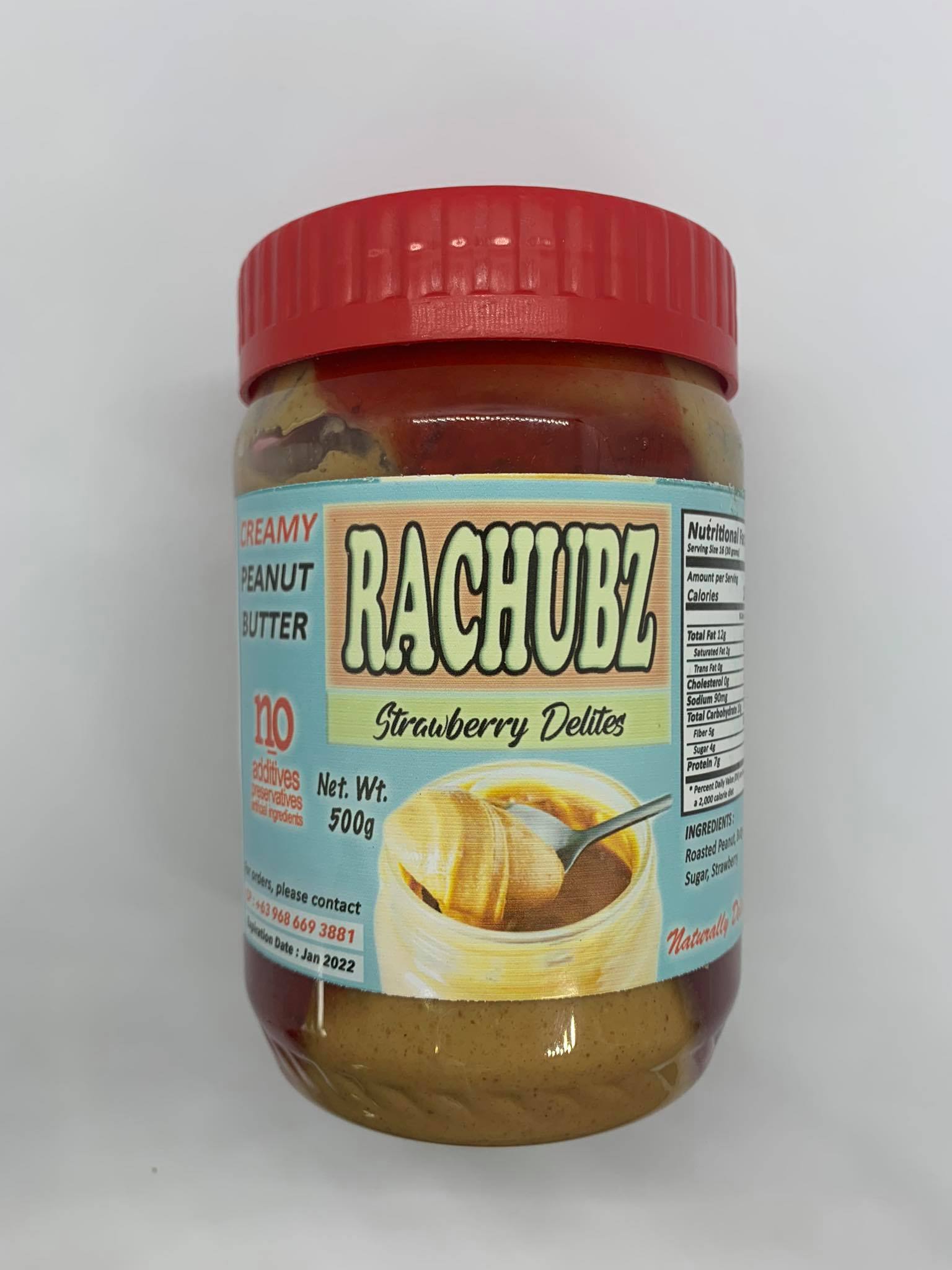 Rachubz Peanut Butter Spread 500g - Strawberry Delites image