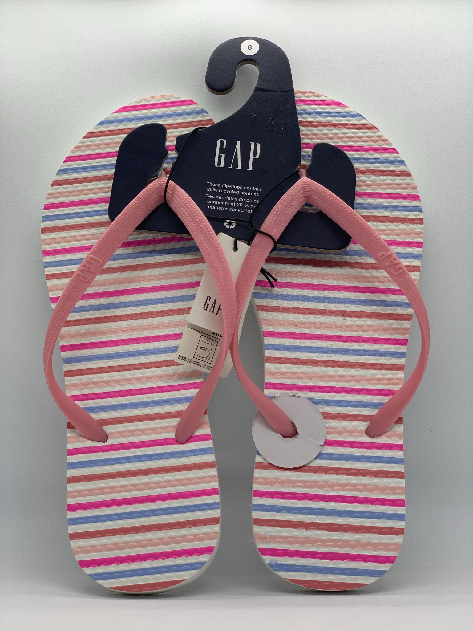 Gap Slipper Stripes Pink Size 8 image