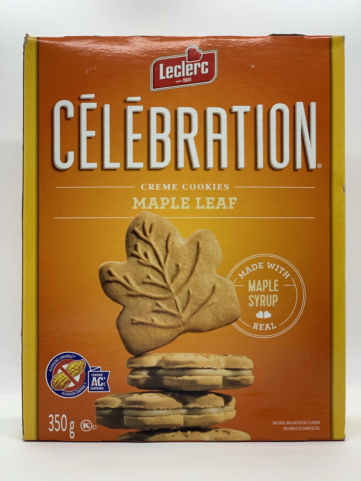 Leclerc Celebration Maple Leaf Cream Cookies 350g Image