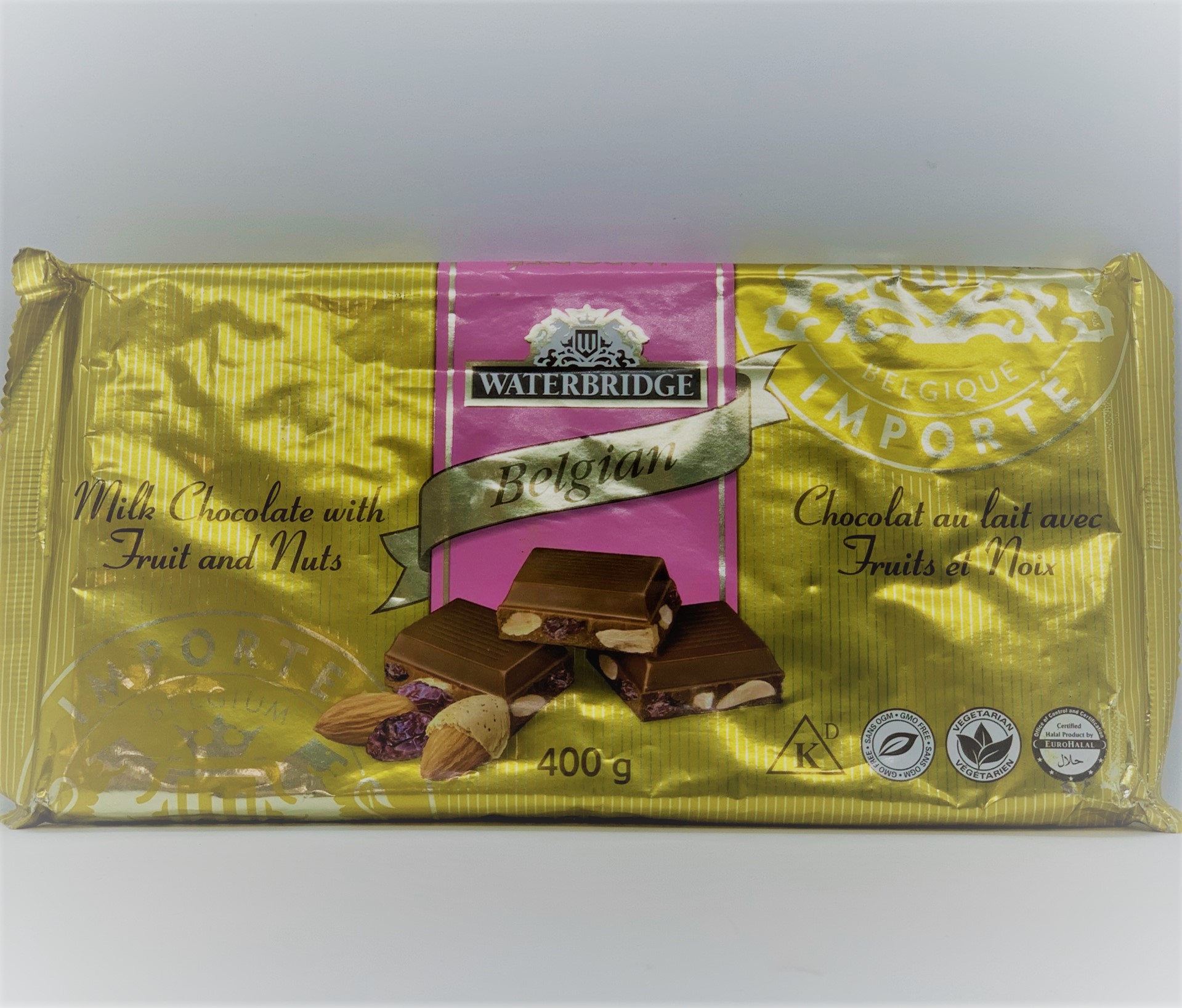 WaterBridge Belgian Milk Chocolate with Fruits and Nuts 400g image