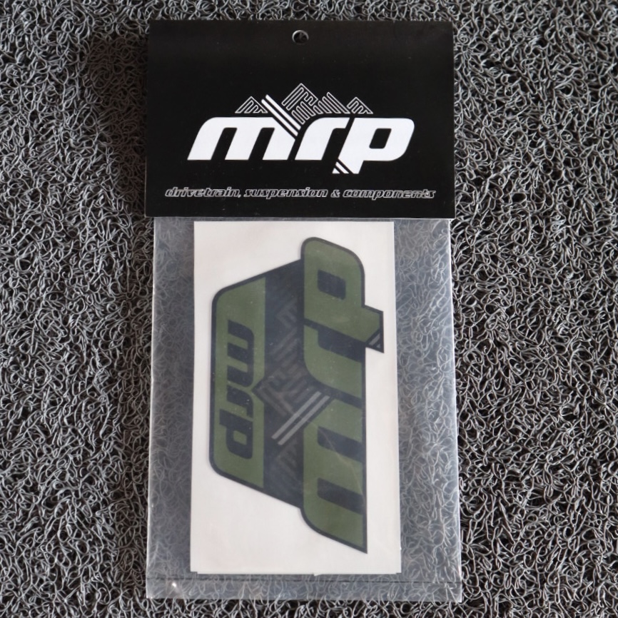 (RIBBON/BARLETT)ARMY GREEN INCL. MRP LOWER RIGHT & LOWER LEFT/TURNING INFO STICKER MRP FORK DECAL KIT  image