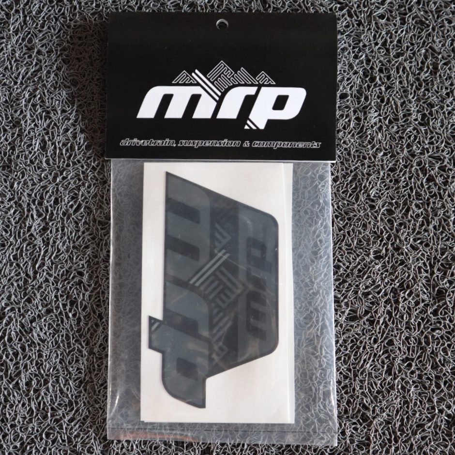 (RIBBON/BARLETT)GRAY INCL. MRP LOWER RIGHT & LOWER LEFT/TURNING INFO  STICKER  MRP FORK DECAL KIT image