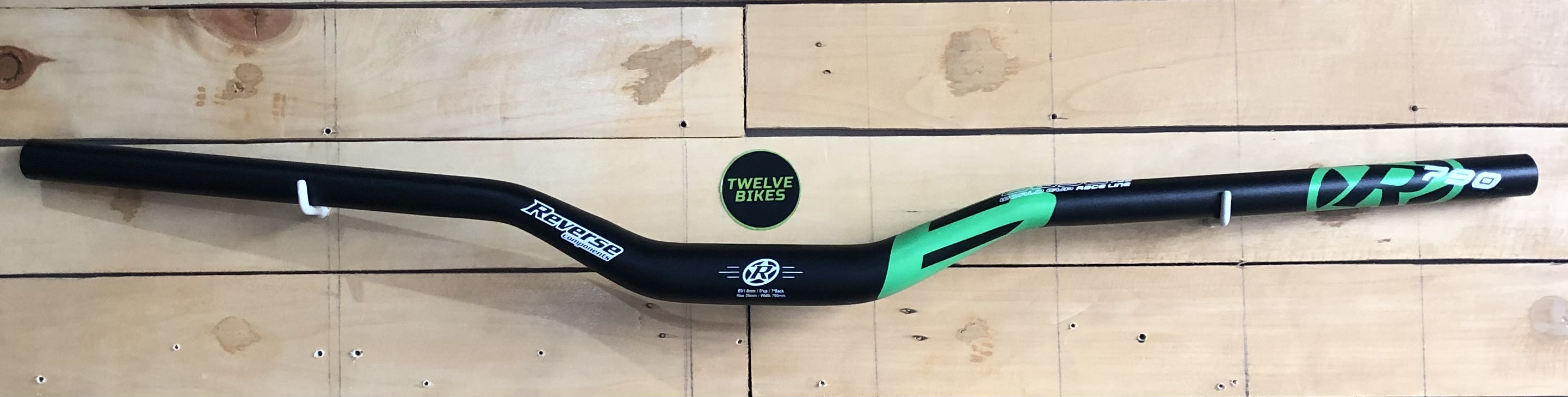  790MM DIA31.8MM/35MM RISE BLK/GREEN PN#01439 REVERSE COMPONENTS HANDLEBAR BASE image