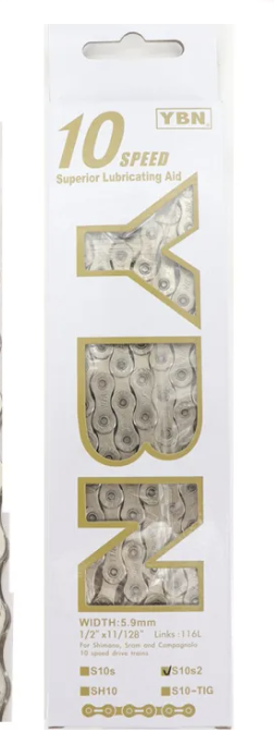 YBN Chain SLAH10 S2 Silver 10 Speed image