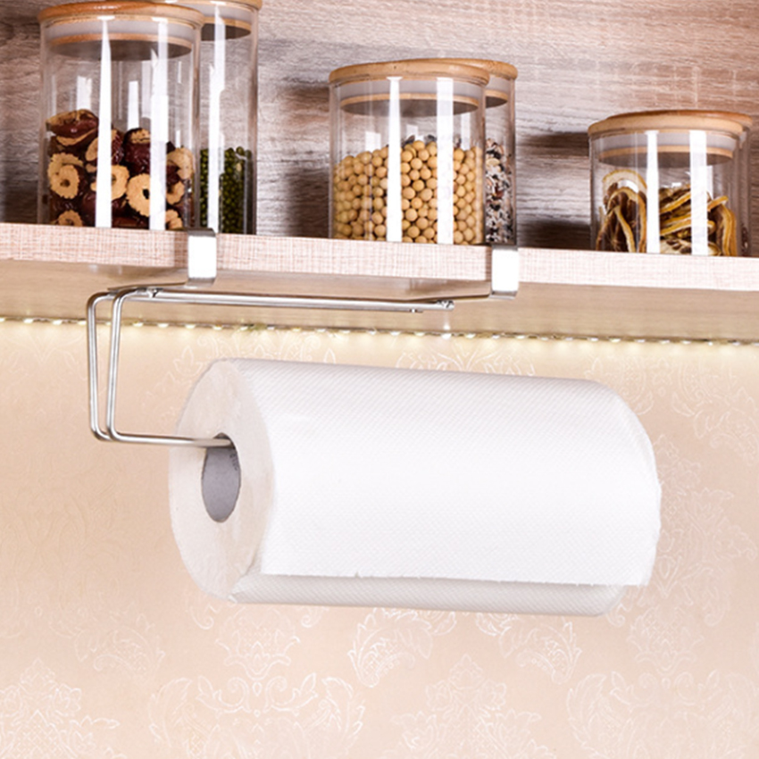 Stainless Steel Tissue Holder Multipurpose Toilet Paper, Rag, Towel Bar Hanger image