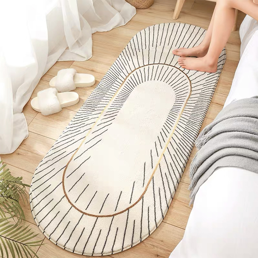 Oval Soft Fluffy Carpet Designer Nordic Rugs Anti-Slip and Absorbent 40x120cm image