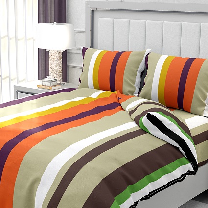 Printed Bed sheet Collection 3in1 Bedding Set ( 2 pillowcases and 1 fitted Sheet ) DF039 image