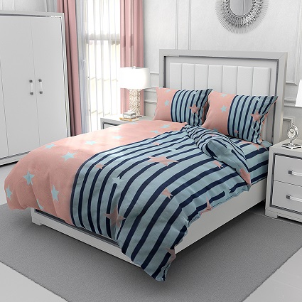 Printed Bed sheet Collection 3in1 Bedding Set ( 2 pillowcases and 1 fitted Sheet ) DF152 image